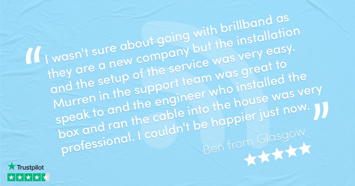 Thanks for the ❤️ Ben!

Our customers are at the core of everything we do. For fuss free, full fibre broadband, look no further.

Join today and get your first month free.

brillband.com

#fussfree #fullfibre #broadband