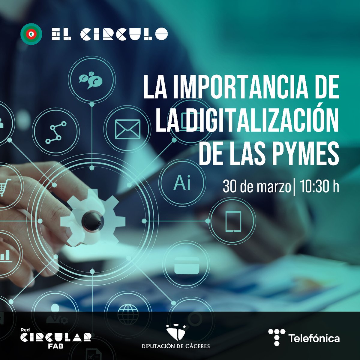 Únete al próximo evento en #ElCírculo⭕️, enfocado en la importancia de la #digitalización en las #pymes. 🤩

Hablaremos sobre el #KitDigital, iniciativa impulsada por el Gobierno de España para que la pyme pueda alcanzar un avance significativo en el grado de madurez #digital. 🌐