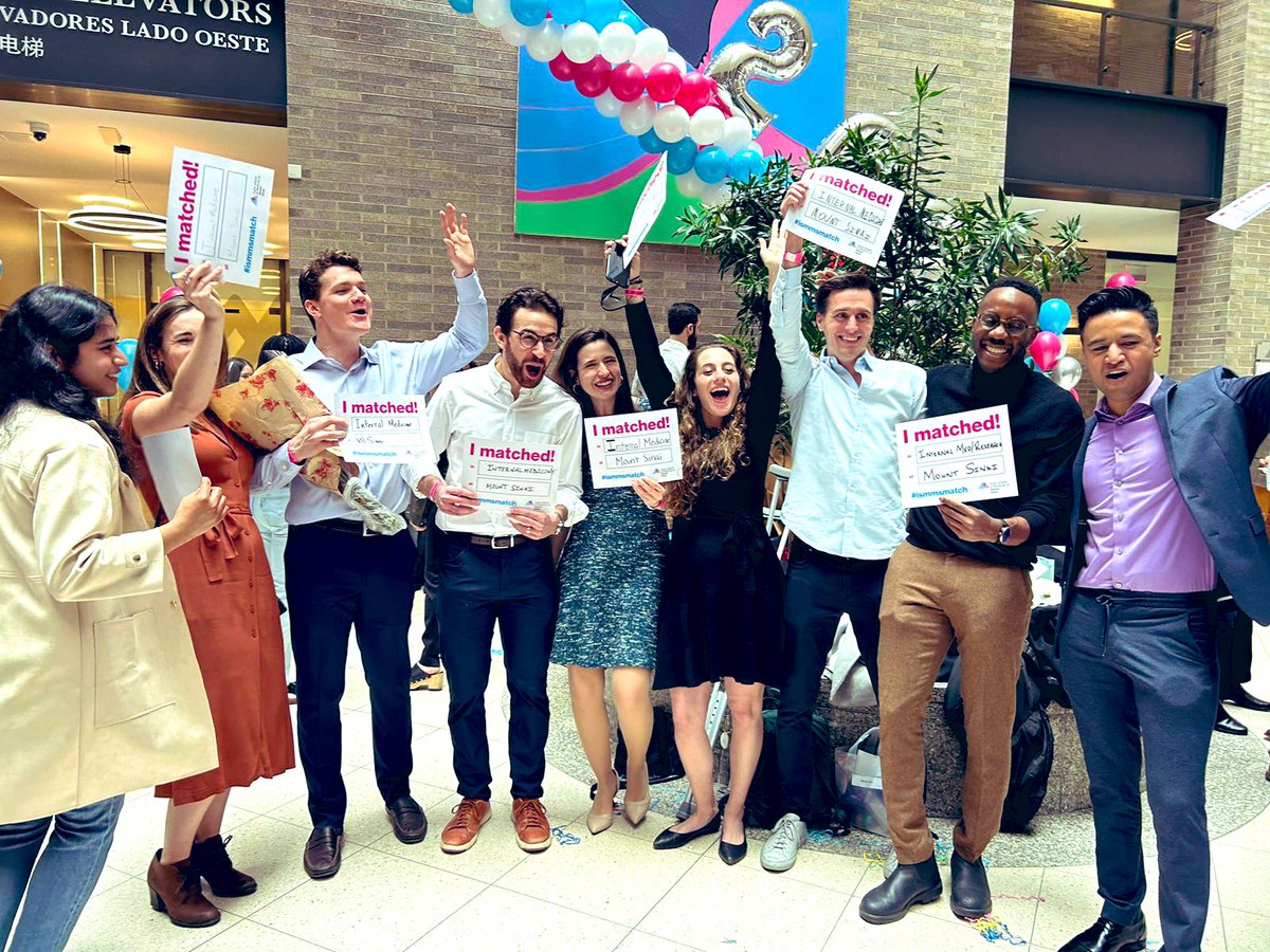MSH_MedChiefs's tweet photo. 🎊✨HAPPY MATCH DAY ✨🎉

Congratulations to this incredible group of applicants! We are so happy for all of you and can’t wait to welcome our amazing group of new interns 🩺🥼🩻 #MatchDay2023 

@IcahnMountSinai @MountSinaiNYC @DOMSinaiNYC https://t.co/dgP4pdb305