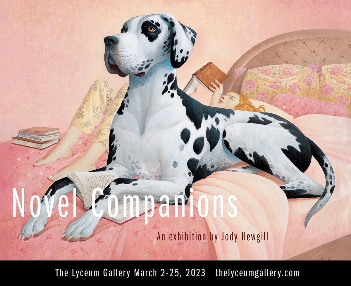 “Novel Companions” a visual celebration of our enduring bond with dogs: the solo exhibition is on view through March 25 at The Lyceum Gallery, 969 Queen Street west, Toronto. Please come by this weekend 👋 &amp; meet my pack 🐶🐕🐩🦮🐕‍🦺 🖼