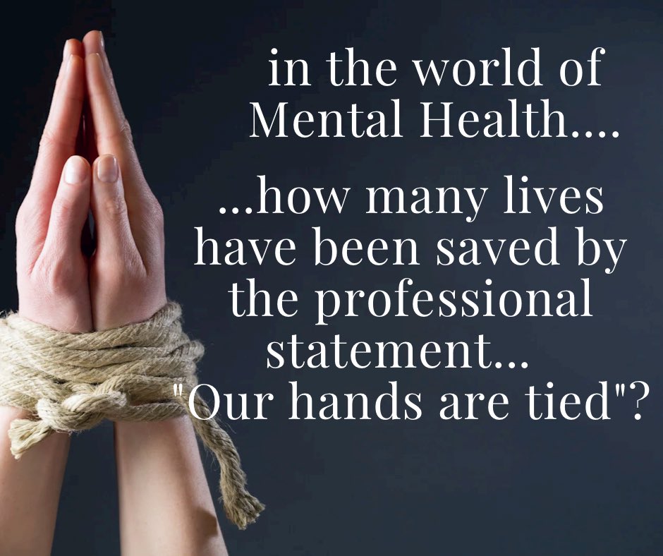 huntresscyndy's tweet image. #factcheckthis #MentalHealthAwareness @TuckerCarlson @NAMICommunicate 

Wouldn’t it make sense to error on the side of caution and get individuals mental health help vs wait for a crisis?