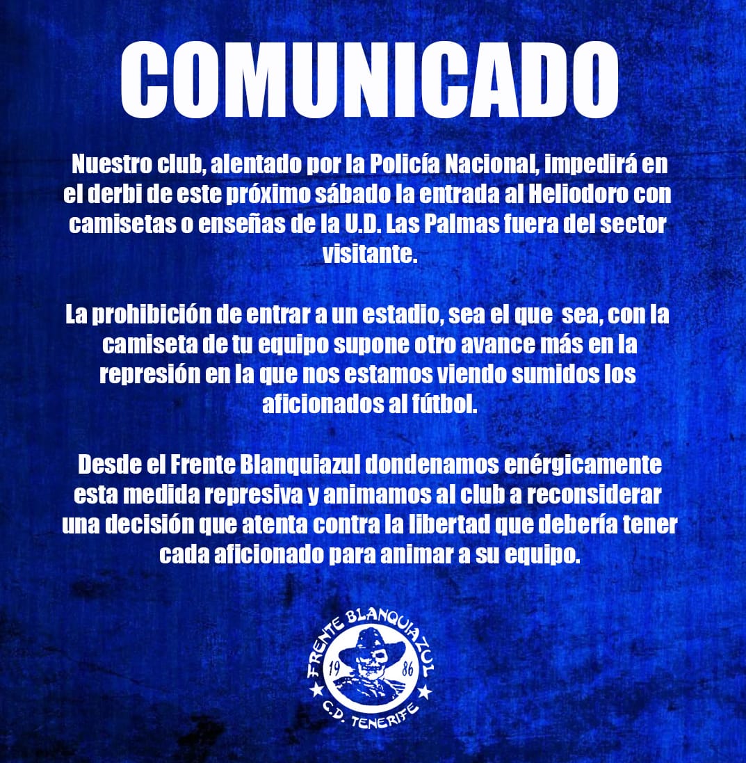 Contra toda represión en el fútbol.