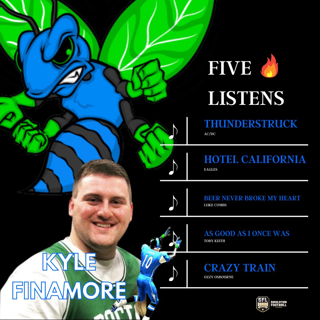 AtlantaSwarm's tweet photo. A low key player who makes crucial plays in the SFL is here with his Top 5 Tracks! #music #tracklist 

@KyleFinamoreSFL told us the tunes he vibes with on GameDay!

#TogetherWeSwarm https://t.co/wQNL6a3b5V