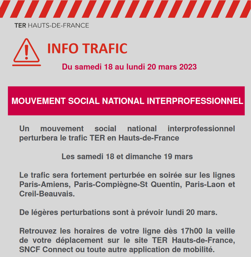 Etienne_45's tweet photo. ⚠ Un mouvement social national interprofessionnel perturbera le trafic TER les samedi 18 et dimanche 19 mars. 
De légères perturbations sont à prévoir ce lundi 20 mars. https://t.co/iOvFy4n9ng