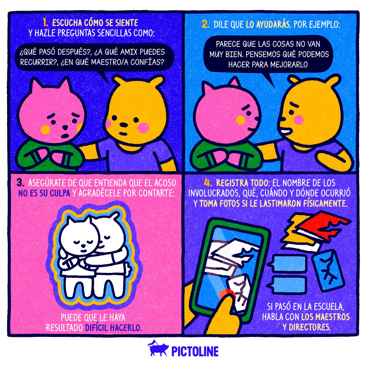 pictoline's tweet photo. ¿Qué hacer si sospechas que alguien sufre bullying? 😣

Estos son algunos consejos de expertos: https://t.co/Xy9eSk9NDI