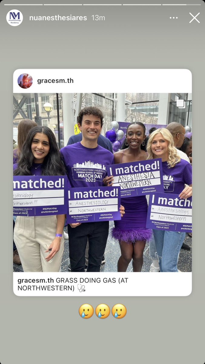 NM Anesthesiology (@nmanesthesia) on Twitter photo It’s Match Day!! Welcome to the Northwestern Medicine Anesthesia family! 💜💜💜
<a href="/LM_Carabini/">Louanne Carabini, MD MA FASA</a> <a href="/NMCTAnes/">NM CT Anesthesiology</a> <a href="/NU_OBAnes/">Northwestern OB Anesthesiology</a> <a href="/matthire/">Matt Hire</a> <a href="/NM_365/">NM Academic Affairs</a> <a href="/NUFeinbergMed/">Northwestern Feinberg School of Medicine</a> <a href="/McGawGME/">McGaw Medical Center of Northwestern University</a> <a href="/NorthwesternMed/">Northwestern Medicine</a> It’s Match Day!! Welcome to the Northwestern Medicine Anesthesia family! 💜💜💜
<a href="/LM_Carabini/">Louanne Carabini, MD MA FASA</a> <a href="/NMCTAnes/">NM CT Anesthesiology</a> <a href="/NU_OBAnes/">Northwestern OB Anesthesiology</a> <a href="/matthire/">Matt Hire</a> <a href="/NM_365/">NM Academic Affairs</a> <a href="/NUFeinbergMed/">Northwestern Feinberg School of Medicine</a> <a href="/McGawGME/">McGaw Medical Center of Northwestern University</a> <a href="/NorthwesternMed/">Northwestern Medicine</a>