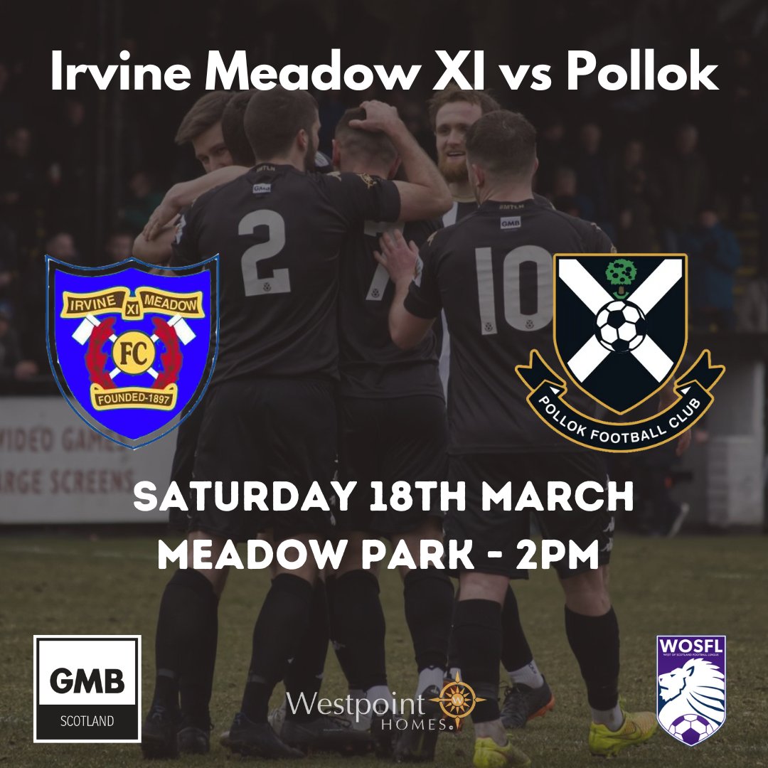 ⚔️Tomorrow is matchday 

🆚 Irvine Meadow XI
🏆WoSFL Prem Matchday 24
🏟 Meadow Park
🗓 Saturday 18th March
⏰ 2pm