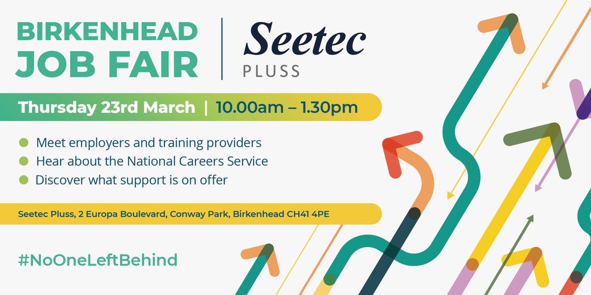 🌟 🌟 RESCHEDULED EVENT 🌟 🌟

The weather was against us last week, so - for everyone's safety - we rescheduled our Birkenhead Job Fair. 

#NoOneLeftBehind #Jobfair #jobs #Birkenhead #careersadvice #careers