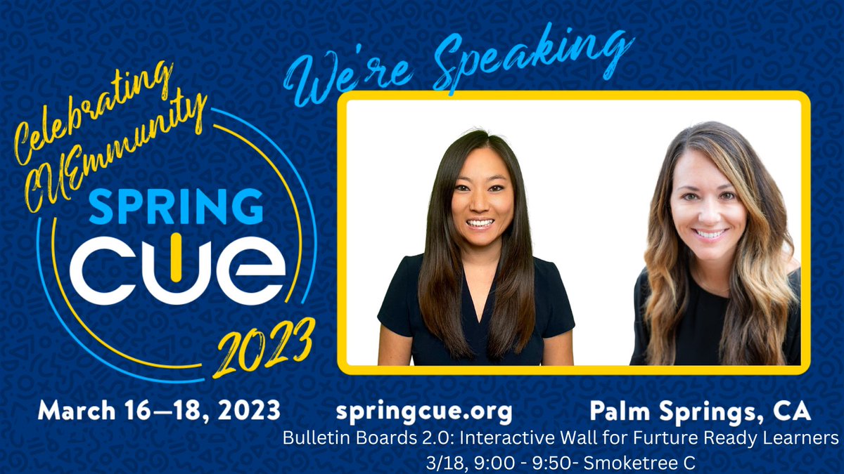 amfousek_ed's tweet image. Come and join @LolitaRico_Edu and I on Saturday at 9:00 am to hear more about reinventing your wall space to maximize student engagement. 💻 👨‍🏫👩‍🏫@PowayUnified  @PUSDinnovate   #WeAreCUE #SpringCue #SDCUE
