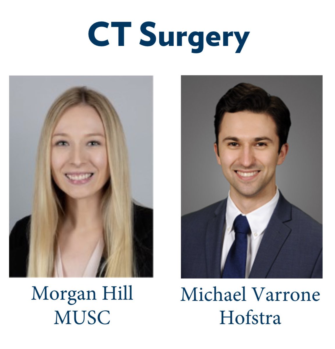 MUSC CT Surgery Residency (@ct_musc) on Twitter photo We couldn't be more thrilled to welcome @morganahill23 and <a href="/mvarrone22/">Michael Varrone</a> to the MUSC CT family! We couldn't be more thrilled to welcome @morganahill23 and <a href="/mvarrone22/">Michael Varrone</a> to the MUSC CT family!