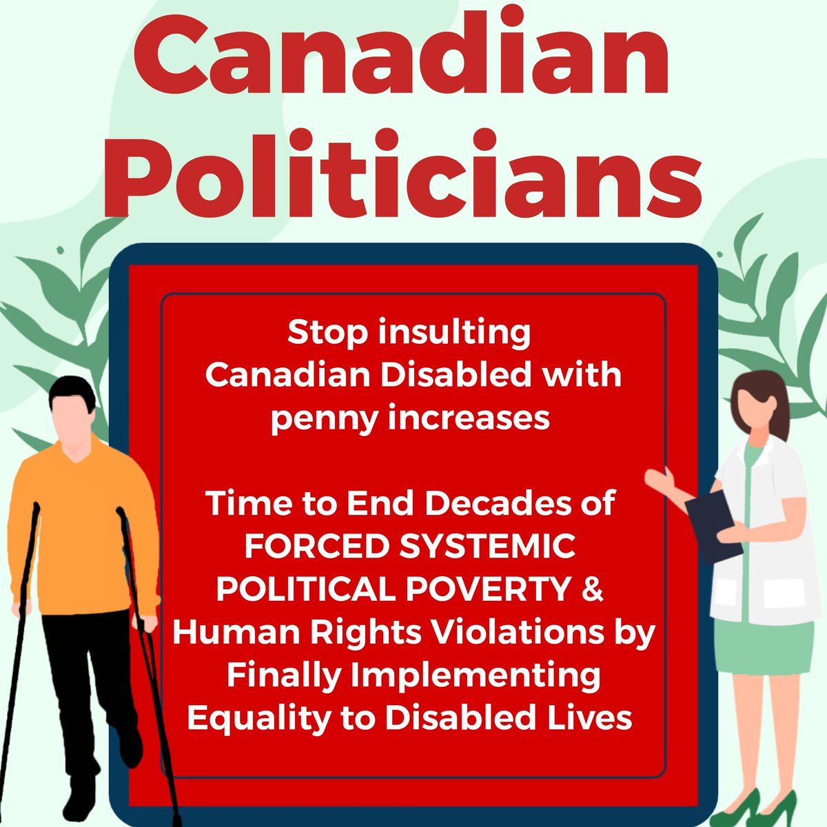 canada_disabled's tweet photo. #CDBby23
#CDB #PWDAllies #ODSP #PWD
@DeputyPM_Canada @CanadianPM
@PBO_DPB @PrivyCouncilCA @HoCChamber @HoCCommittees @HoCSpeaker 
@theJagmeetSingh @yfblanchet @PierrePoilievre @ElizabethMay @liberal_party
#ndp #cpc #Blocq #Libsrals #Greens

To All Canadian Politicians https://t.co/XUrZL7m0FI