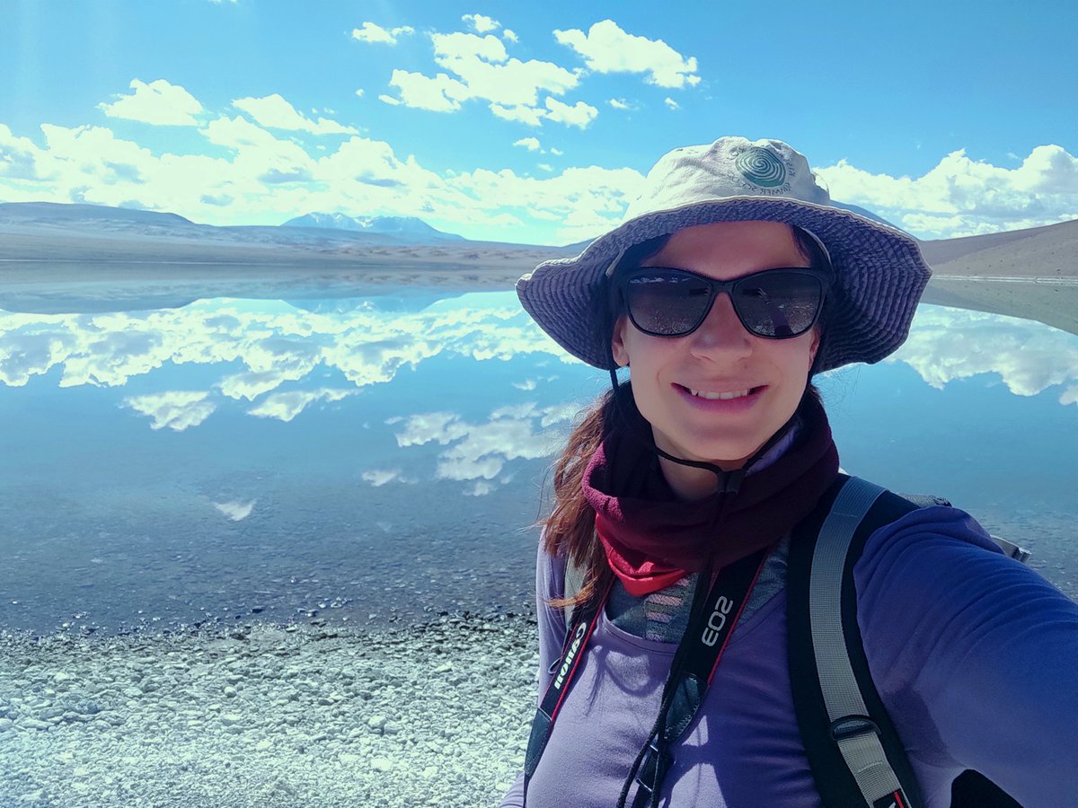 GeoElectra's tweet photo. What an amazing #fieldtrip that was at #Atacama region #Chile !! Endless volcanic chains 🌋, colorful salares, dust, vicuñas &amp; guanacos🦙, flamingos 🦩, starry nights and precious, high altitude #microbialites 🦠🪨!! Grateful to @DEEMteam_Orsay @MSCActions  ECOSSUD 😊! https://t.co/Wp0zM3Qny3