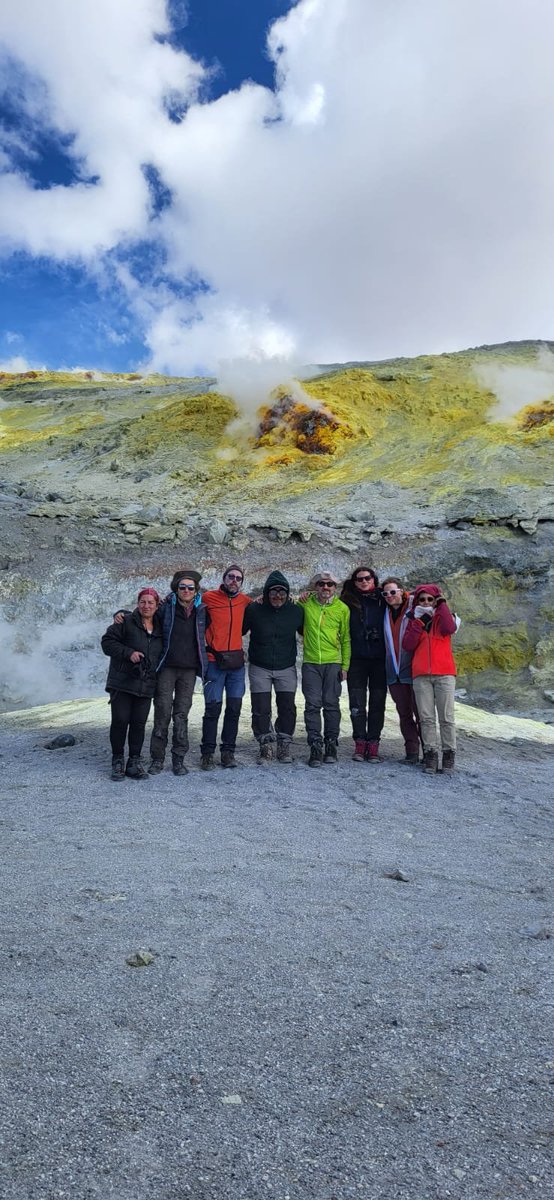 GeoElectra's tweet photo. What an amazing #fieldtrip that was at #Atacama region #Chile !! Endless volcanic chains 🌋, colorful salares, dust, vicuñas &amp; guanacos🦙, flamingos 🦩, starry nights and precious, high altitude #microbialites 🦠🪨!! Grateful to @DEEMteam_Orsay @MSCActions  ECOSSUD 😊! https://t.co/Wp0zM3Qny3