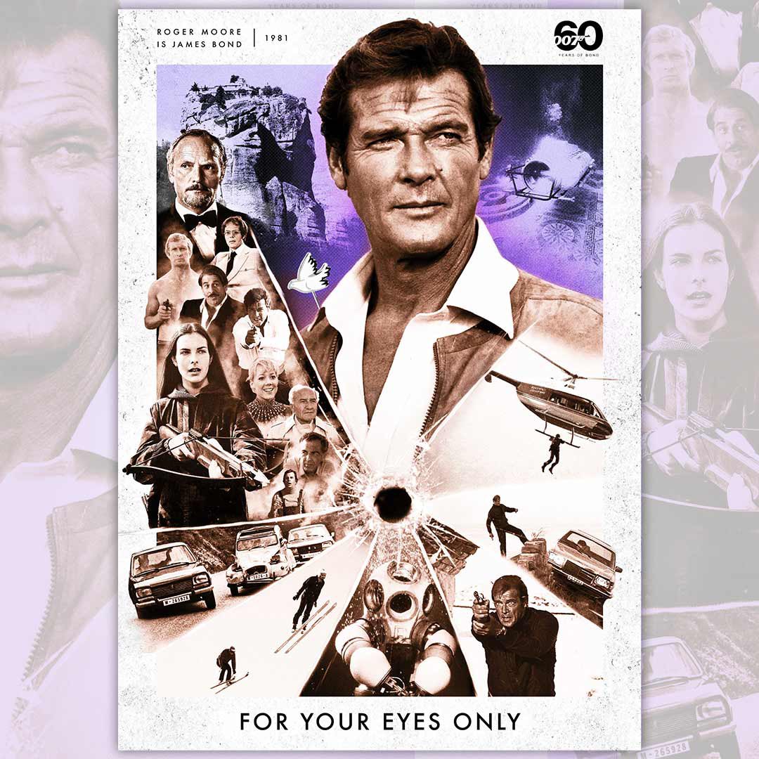 Next up in my Bond tribute poster series 1981’s For Your Eyes Only, Sir Roger Moore’s 5th Bond film.
#foryoureyesonly #JamesBond #RogerMoore #60YearsOfBond #alternativemovieposter #1980s #posterspy #movieposter #Ianfleming