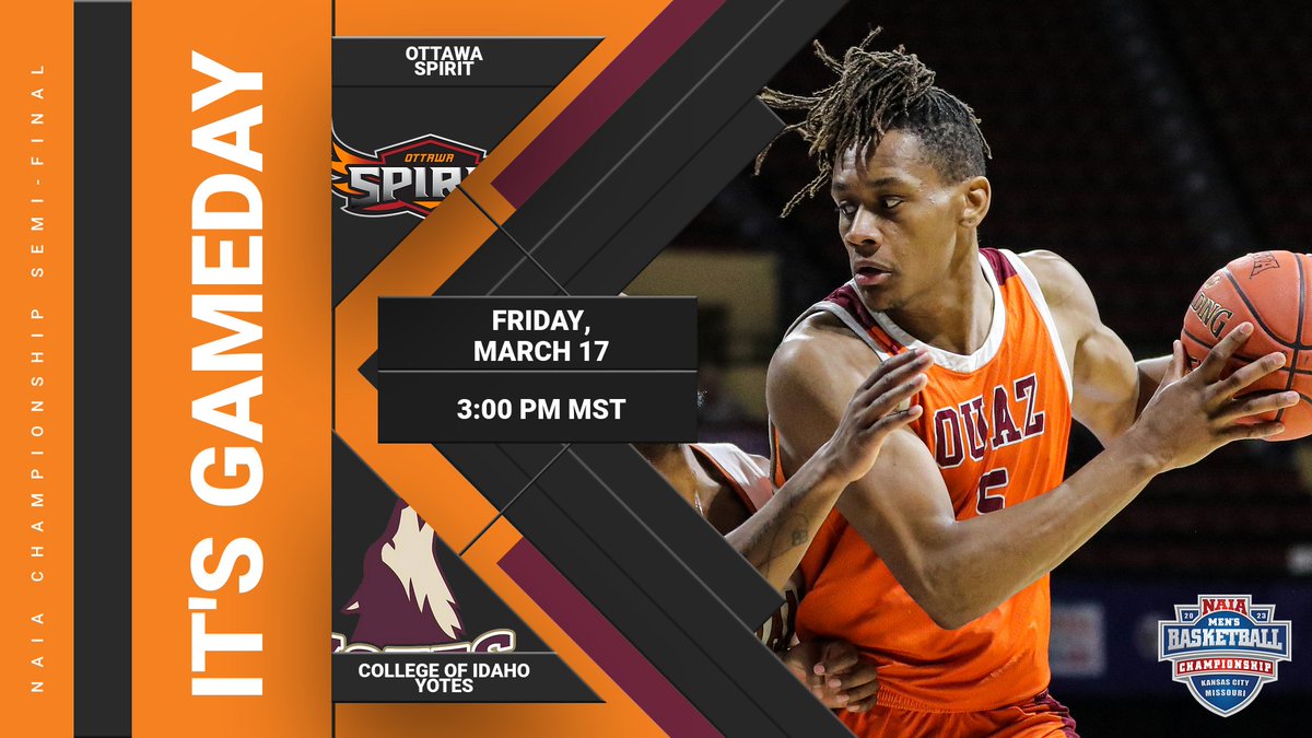 𝐆𝐀𝐌𝐄𝐃𝐀𝐘❕We play in the FAB FOUR today 

📅 FRIDAY, March 17
🏀 <a href="/OUAZMBB/">OUAZ Men’s Basketball</a>
🆚 @CoyoteAthletics 
📍Kansas City, MO

📊 ouazspirit.link/OUAZvsCollegeo…
📺 ouazspirit.link/OUAZ-Livestream

#OUAZMBB I #PlayNAIA