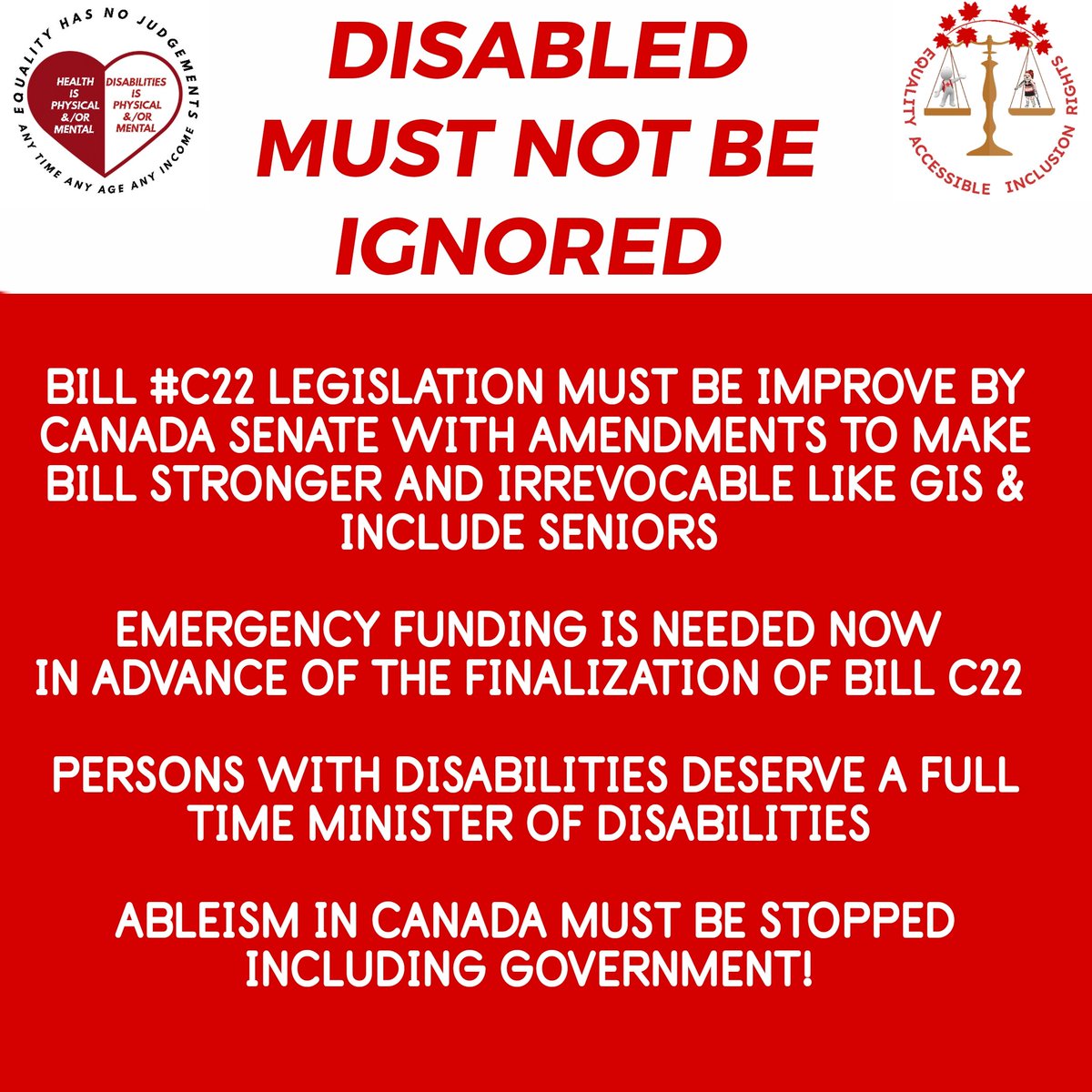 canada_disabled's tweet photo. #CDBby23
#CDB #PWDAllies #ODSP #PWD
@DeputyPM_Canada @CanadianPM
@PBO_DPB @PrivyCouncilCA @HoCChamber @HoCCommittees @HoCSpeaker
@theJagmeetSingh @yfblanchet @PierrePoilievre @ElizabethMay @liberal_party
#ndp #cpc #Blocq #Libsrals #Greens
Disabled Must Not Be Ignored! https://t.co/jOApQo3i0w