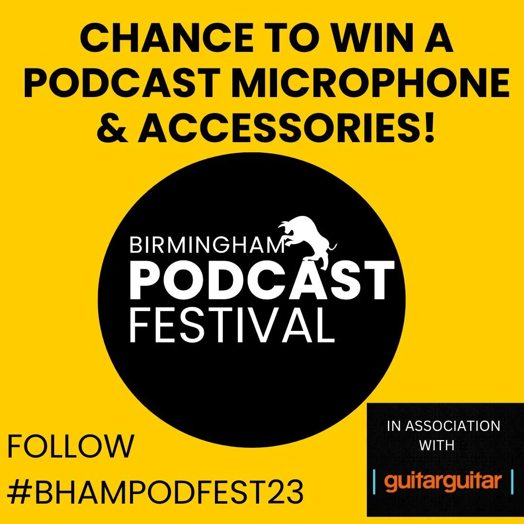 #BhamPodFest23 competition coming soon!!!!!  🎙️ 🎙️ 👀 👀  @guitarguitaruk + follow @soundtruism on Instagram #Birmingham #WestMidlands #equalityinaudio #audiouk #podcastingtips #podcastshowldn #brum #birminghamuk #diversevoices #podcastfestival #podcastproduction @MyBCU