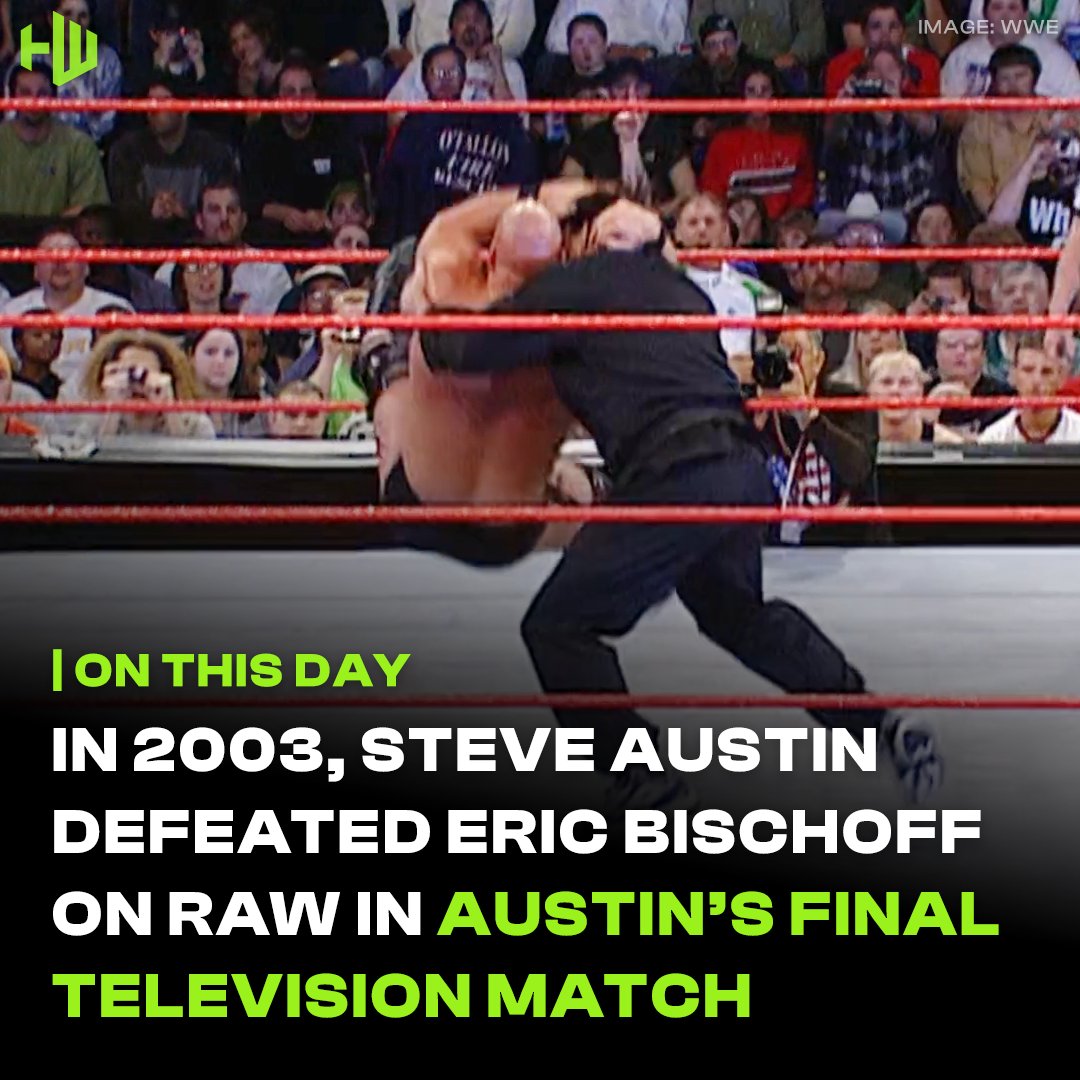 On March 17th 2003, Steve Austin defeated Eric Bischoff on Raw in what would be his final television match.

Austin retired six days later following his match with The Rock at WrestleMania 19, before returning to the ring at last year's #WrestleMania
