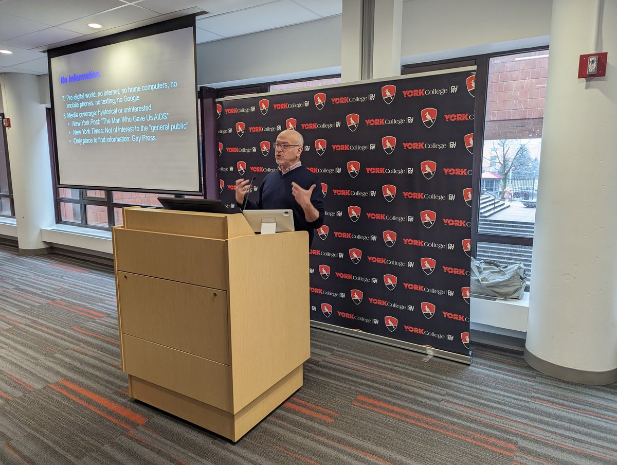 Author Ron Goldberg  presn his book, "Boy With the Bullhorn: A Memoir and History of Act Up New York," hosted by York College Prof Letteney &amp; Grosskopf.  Sharing insights on ACT UP NY's fight for equitable healthcare during the AIDS crisis. #ACTUP #AIDSCrisis #EquitableHealthcare