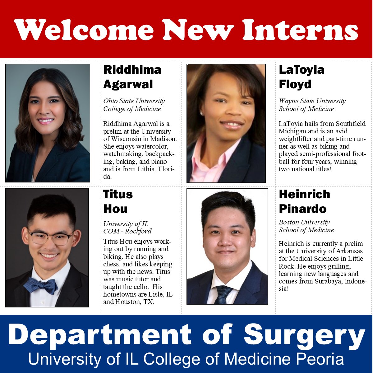 UICOMPsurgery's tweet photo. We want to welcome our new Class of 2028. #uicompsurgery #Match2023 https://t.co/Bpq9RvSjRW