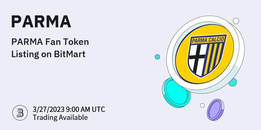 #BitMart will list PARMA Fan Token (PARMA) @unitos_io on our digital assets platform on Mar. 27, 2023 🔥

💰 Trading pairs: $PARMA/USDT
💎 Deposit feature: 3/31/2023 9:00 AM (UTC)
💎 Trade feature: 3/27/2023 9:00 AM (UTC)

See details ➡️ support.bitmart.com/hc/en-us/artic…