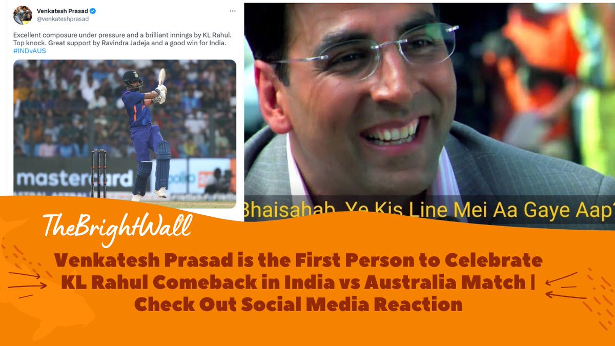 Venkatesh Prasad is the First Person to Celebrate KL Rahul Comeback in India vs Australia Match | Check Out Social Media Reaction: bit.ly/3TqPe6j
#KLRahul #venkateshprasad #INDvsAUS