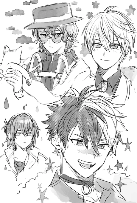 あんまり描いたことのない人達withあんまり使ったことのない可愛いブラシ 
