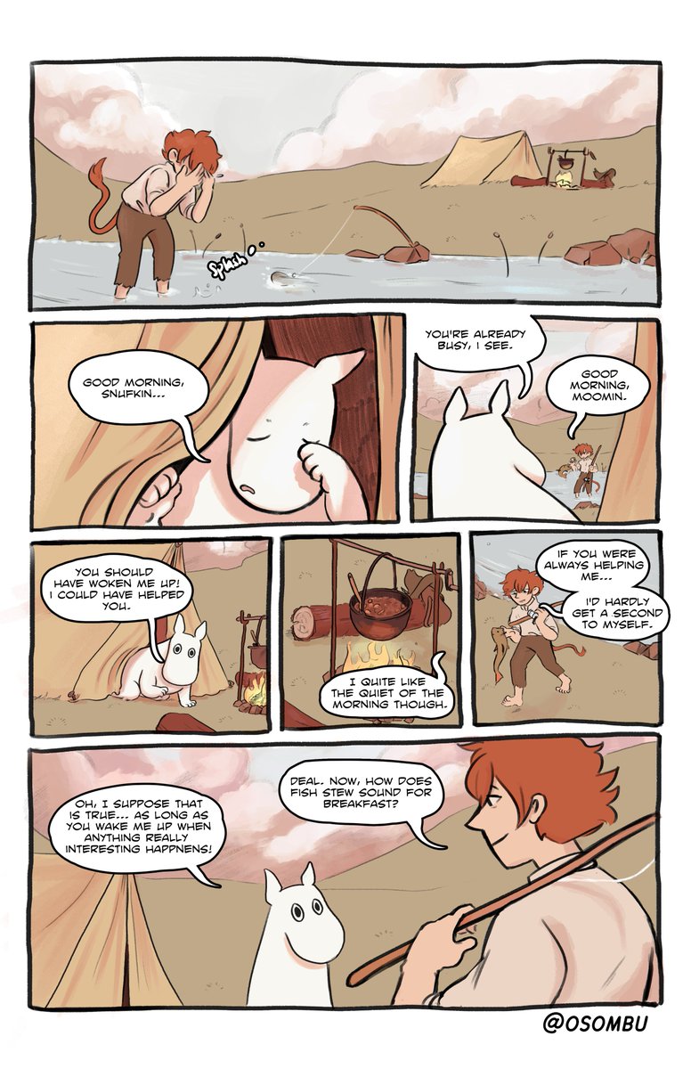 osombu's tweet photo. probably this old moomin comic? ive had people be like "omg youre the moomin guy" before at least https://t.co/vNe7t4mTTs