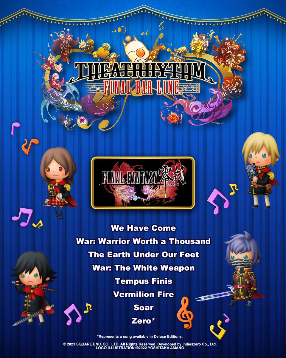 FinalFantasy's tweet photo. Are you ready to see your combos soar?

To celebrate the anniversary of the launch of Final Fantasy Type-0 HD, we're looking at the tracks you can play in Theatrhythm Final Bar Line, available now on Nintendo Switch and PlayStation 4. https://t.co/pTppGmVc6j