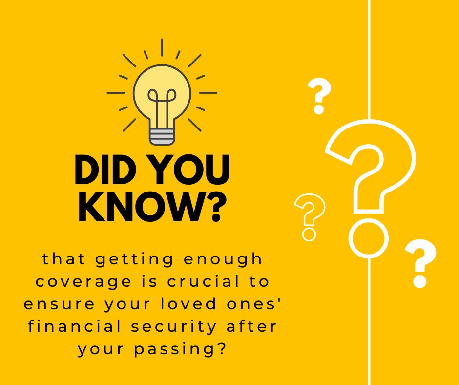 Daflocka's tweet image. Did you know that getting enough life insurance coverage is crucial to ensure your loved ones' financial security after your passing? Don't leave them without the protection they deserve.
#FinancialSecurity #LifeInsuranceCoverage #ProtectYourLovedOnes