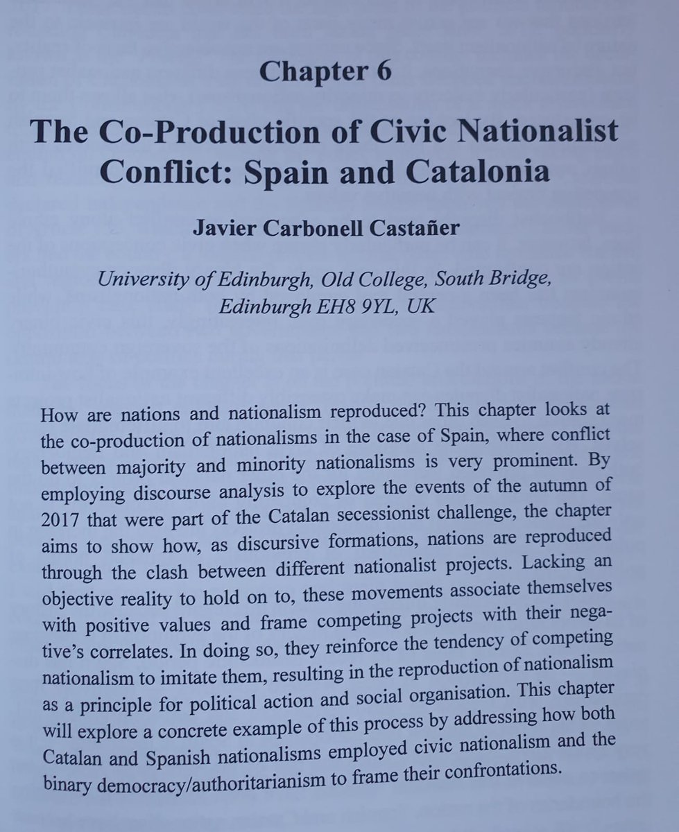 ⚠️⚠️New publication alert⚠️⚠️

I am very happy to publish a chapter in "Global Nationalism" (edited by <a href="/drdeorellana/">Pablo de Orellana</a> and Michelsen).

Most work on nationalism focuses on the dangers of ethnic conflict, but some of the worse nationalist conflicts are civic in nature.

🧵below