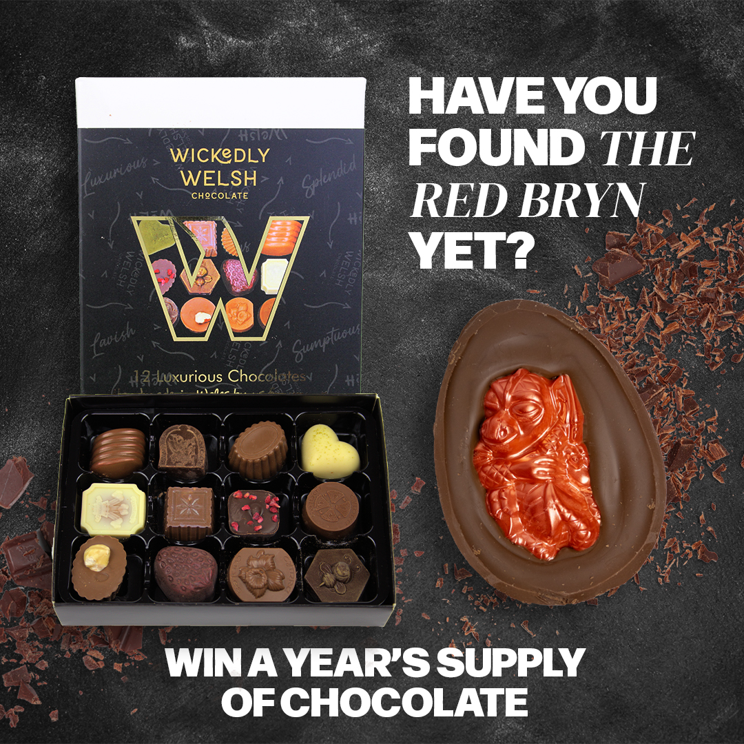 Have you found the extra special Red Bryn in your Dragon Egg? 🥚

This Easter, one lucky winner will be treated to a year's supply of Wickedly Welsh Chocolate, receiving a box of 12 handmade chocolates every month for a year! 🍫

bit.ly/3Jndq51