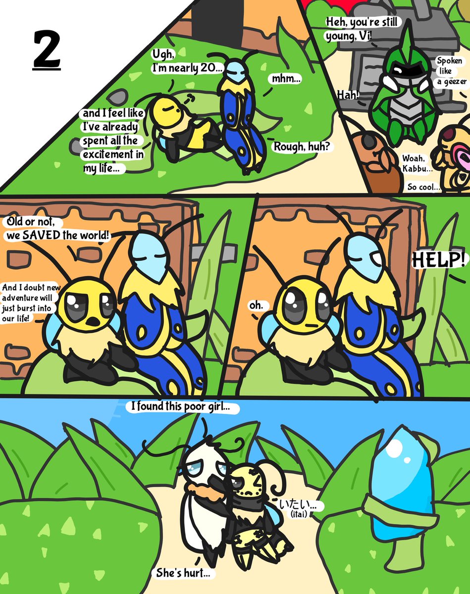 LastRanger13's tweet photo. Page 2.
I’m having fun with this, I’ve never drawn a comic before. Meet a certain Japanese honeybee.

#bugfables #bugfablesfanart #bugfablesoc #comic https://t.co/Y7K29s58LX