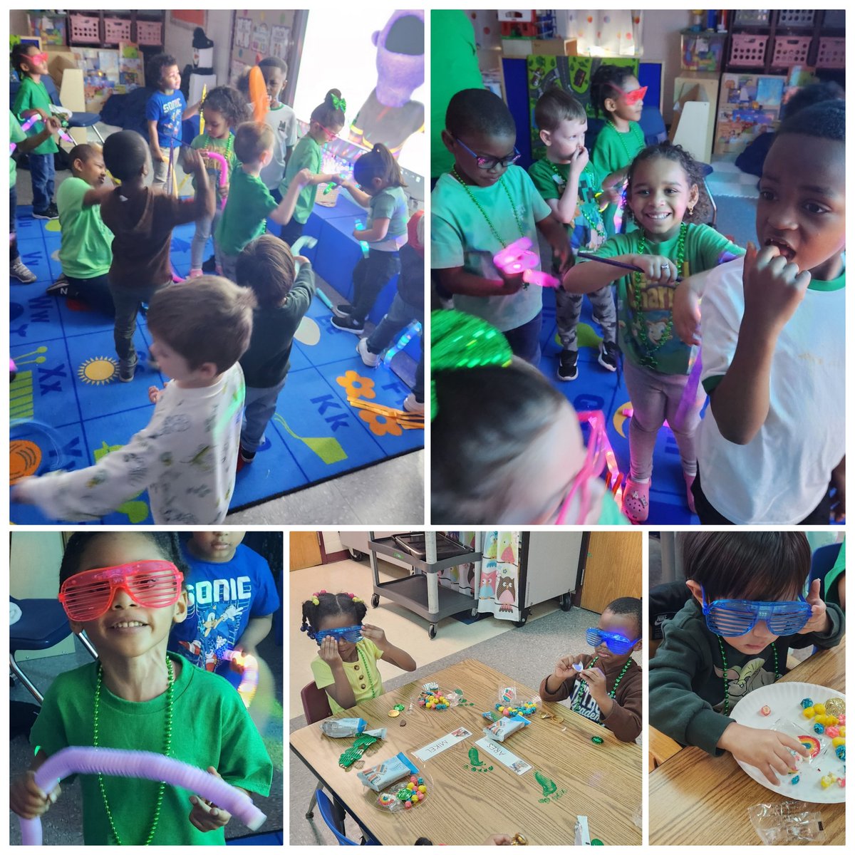 DawnIrwin1991's tweet photo. @WeAreBTWE littles had a PBIS dance party. We had glow tubes, light-up glasses, bracelets, &amp; scarves/ribbon wands. It was even better when Larry the Leprechaun left us rainbow treats &amp; gold coins. @MsAmyatSPS @akaangel8 @MsRisi_67 @SPS_SpecialEd @RicksTasha50 @BernetteBrock https://t.co/myuWafQJK9