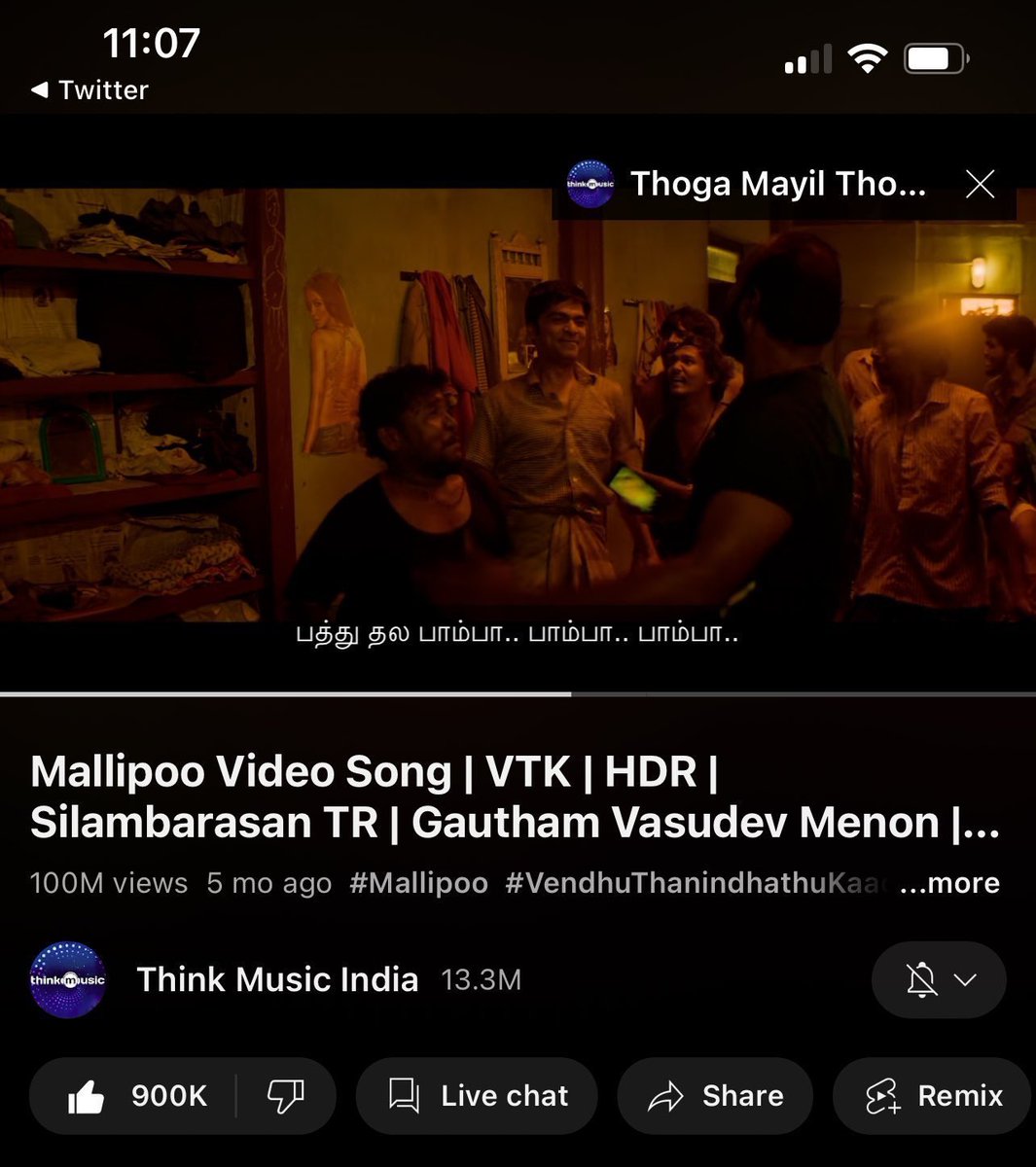 HSEdepartment's tweet photo. #malipoo 100 million views 🔥🔥 ARrahaman Sambhavam……#VTK #PathuThala #STR48 https://t.co/HvJXG2eC5E