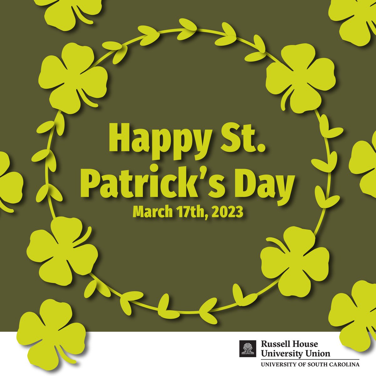 Happy St. Patrick's Day from Russell House University Union! 🍀
