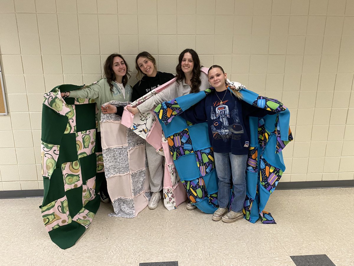 Blankets done!!! Moving onto PJ pants. So many fun patterns used this semester.  #BeAnEagle #Apparel1 #blankets #sewingskills