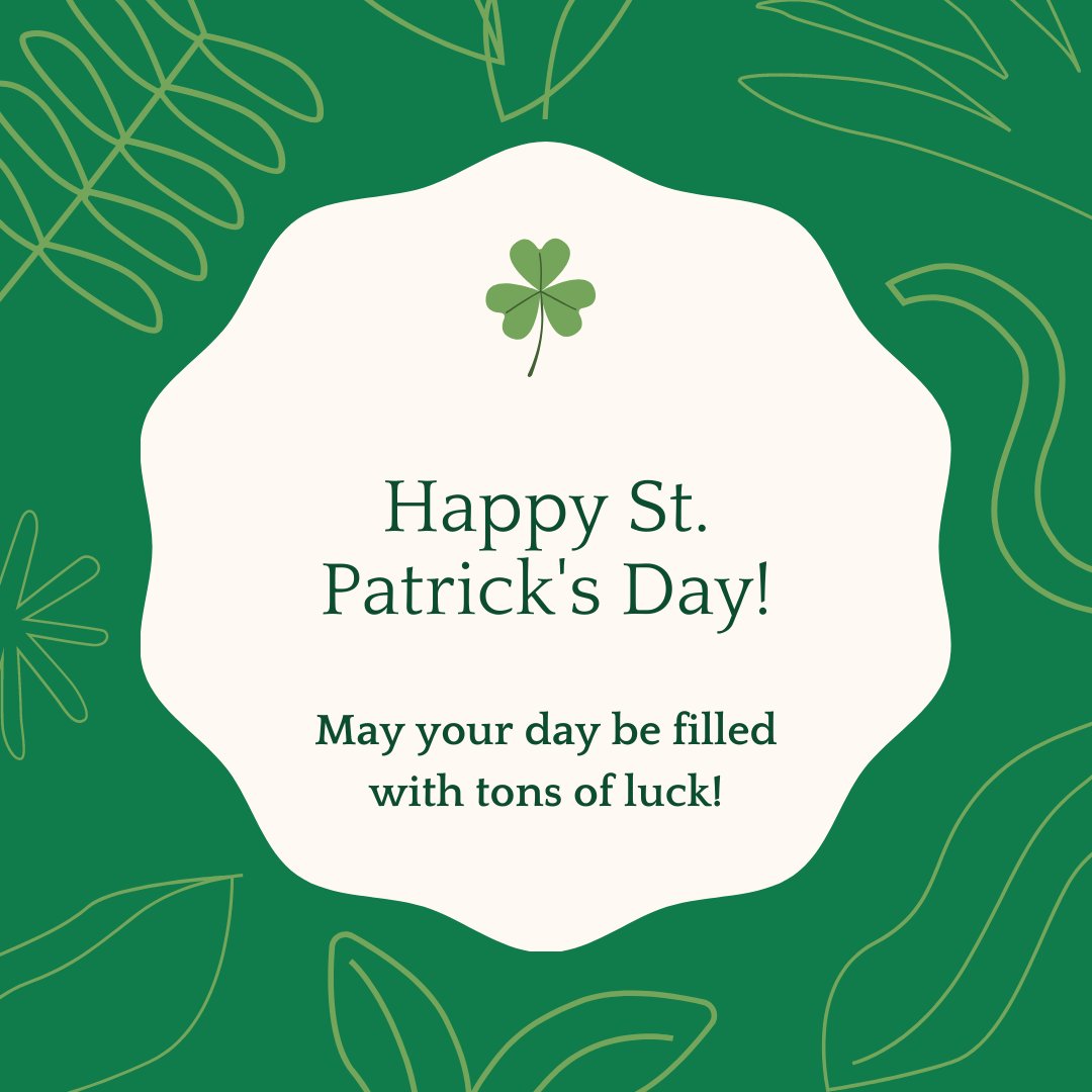 Wherever you go, whatever you do, May the luck of the Irish be with you! Happy St. Patrick’s Day!

#leprechaunapproved #StPaddy'sDay #Shamrock #lucky