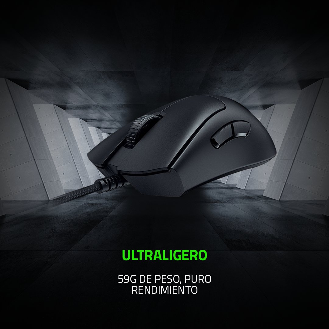 RazerLatino's tweet photo. La victoria renace en el #Razer #DeathAdderV3. Con un diseño mejorado y perfeccionado, redefine lo que es la victoria en cada juego competitivo con uno de los mouse favoritos de todos. 🖱️💚👾 https://t.co/cJ6B9GtkcY