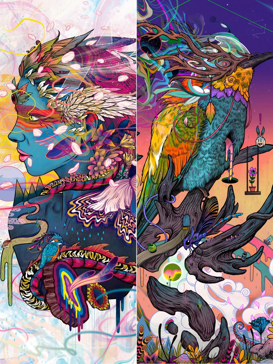 MatMiller_art's tweet photo. My first two listings on @SuperRare
'Amestri' and 'The Other Place'
Quite different but well, I just draw what I fancy https://t.co/nobv8p73tL