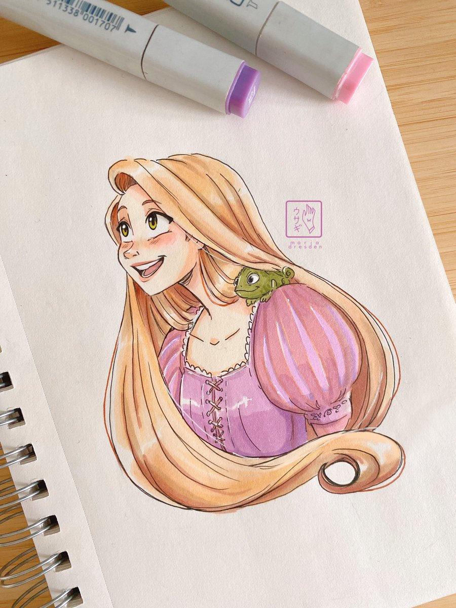 Punzie 💜 #Rapunzel #copics #promarker