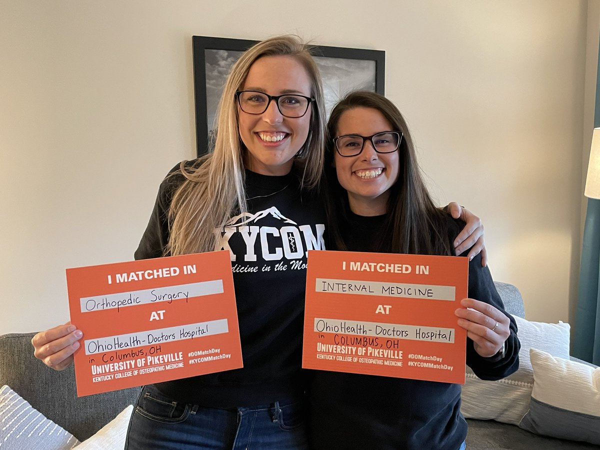 SidneyElston's tweet photo. We couples matched into Internal Medicine and Orthopedic Surgery at OhioHealth - Doctors Hospital!! Thank you SO MUCH to everyone for all of the love and support over the past few months. This is an absolute dream. #match2023 #KYCOMMatchDay #DOMatchDay #couplesmatch https://t.co/HRBhWb3XAs