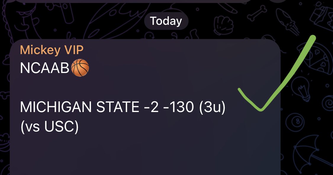 MoneyLineMickey's tweet photo. 3 unit max bet ✅
Michigan State -2 -130💰💰💰
#MickeyKnows 😎
#MarchMadness
Resto of march for only $40!!! https://t.co/VyRlEVHeVU