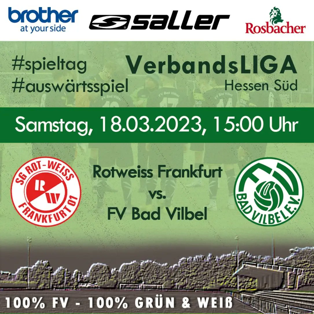 In der #Verbandsliga geht es nach zwei Absagen auf heimischen Platz am Samstag auf dem Kunstrasen des Frankfurter Brentanobads um Punkte. Wir sind ab 15:00 Uhr zu Gast bei Rot-Weiss #Frankfurt und wollen die Auftaktpleite 2023 vergessen machen.

#FVBV #badvilbel #gruenweiss