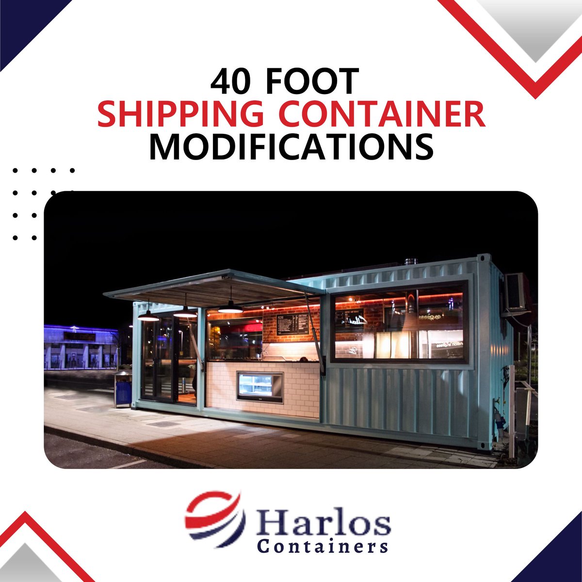 You can modify our used 40-foot containers to suit your exact needs. They can be transformed into a modular office, shelter, or command center.
--
🌐 harloscontainers.com/home
.
#harloscontainer #container #containerhome