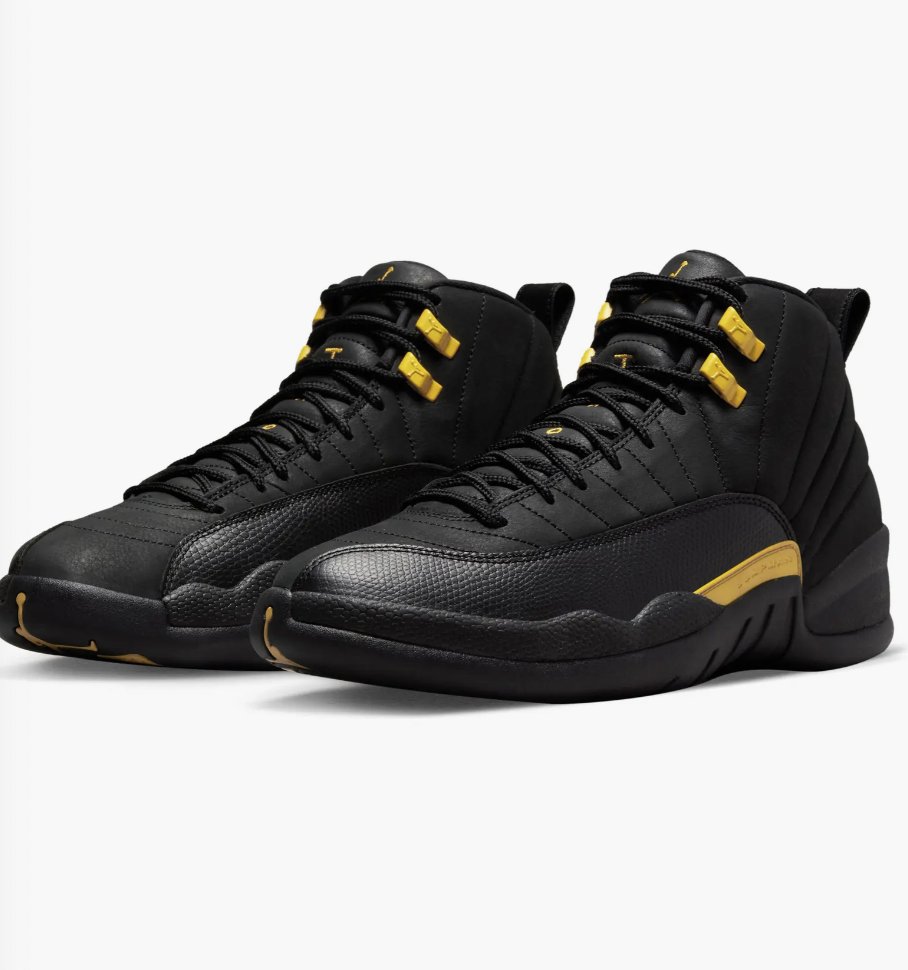 black and yellow jordan12