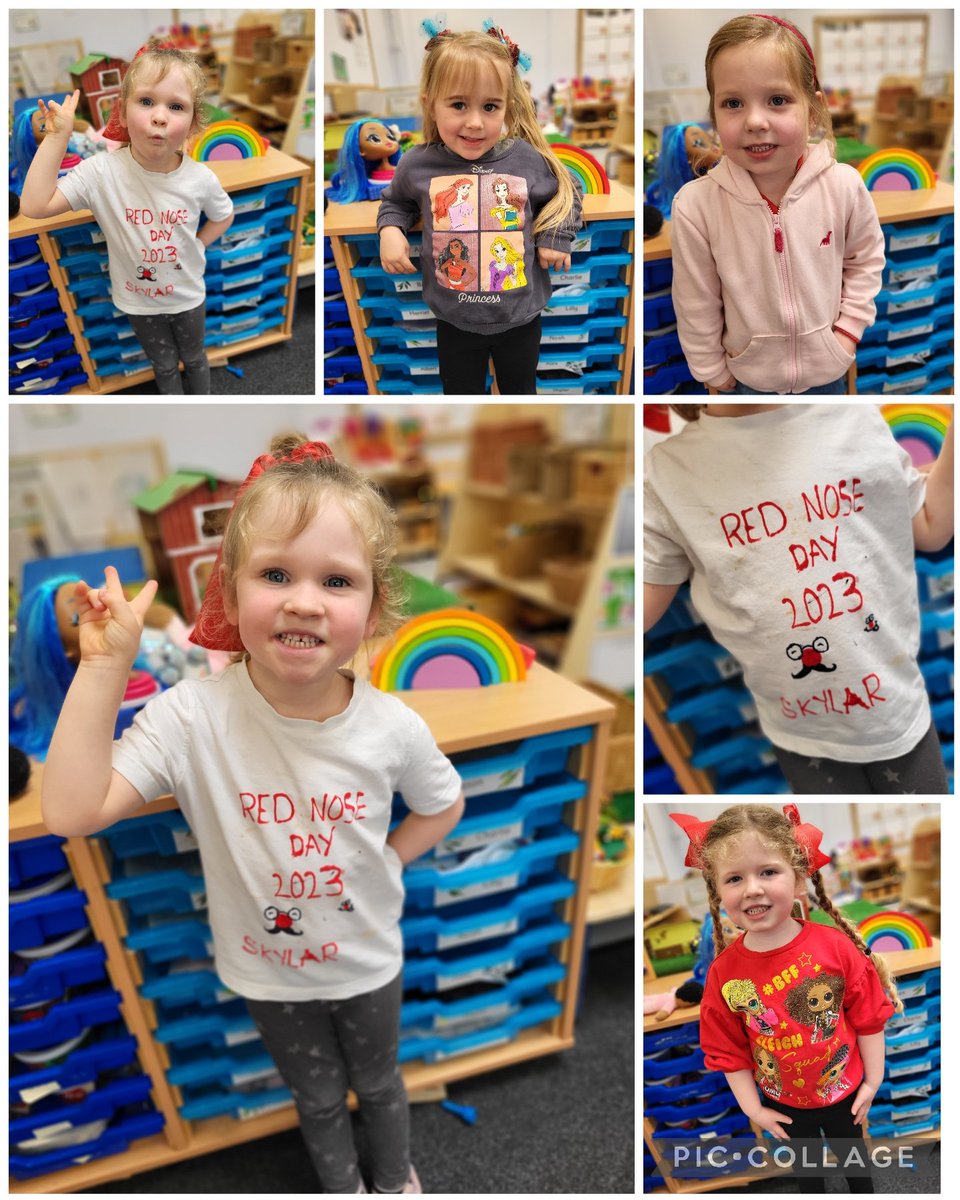 CastlewayYear1's tweet photo. A bit of extra #ComicRelief in Reception Class today with these #LittleWonders! 🌈💙🔴 #RedNoseDay @WeAreCastleway https://t.co/UiLw1tB0zf