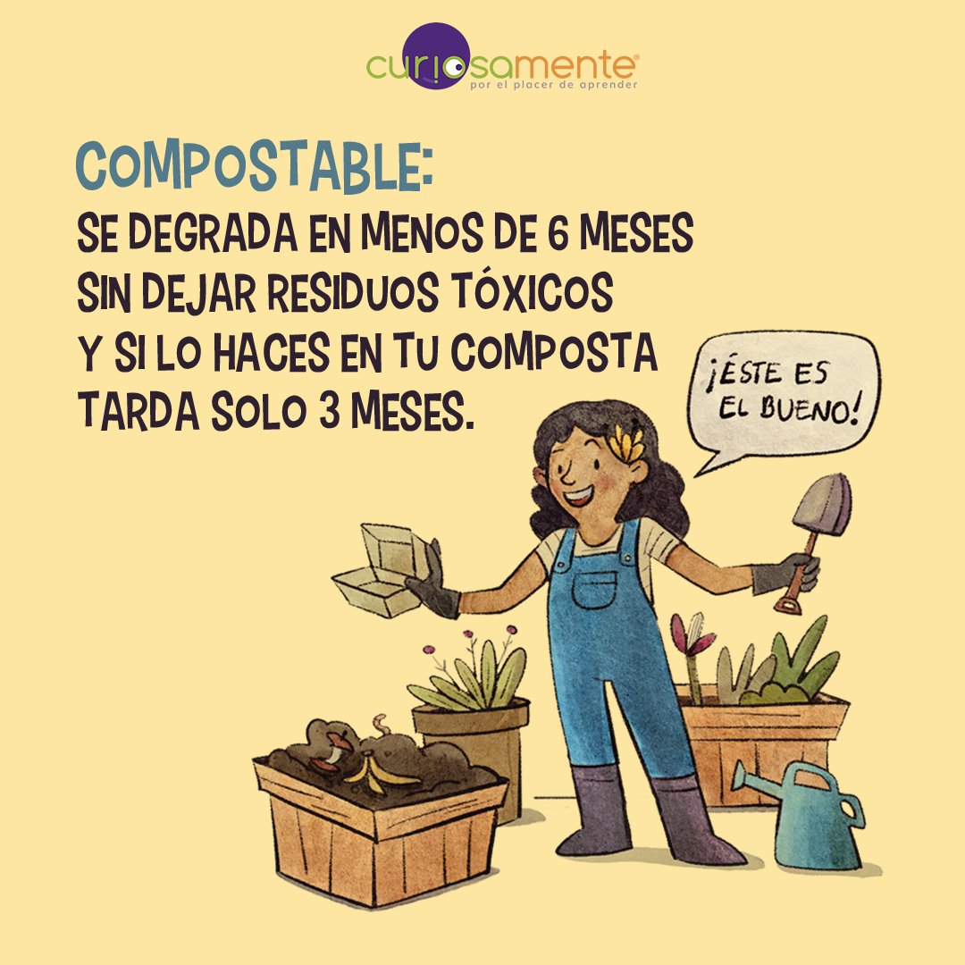 #datocurioso | ¿Sabes cuál es la diferencia entre biodegradable, reciclable o compostable? 🤔

Tal vez en tu comunidad no sea obligatorio, pero siempre es muy útil ayudar a separar la basura para el adecuado manejo de los desechos. 

 @sandra_cardenas_ilustracion