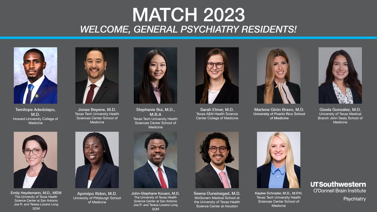 Congratulations to our newest General #Psychiatry  residents! #Match2023 #UTSWMatch