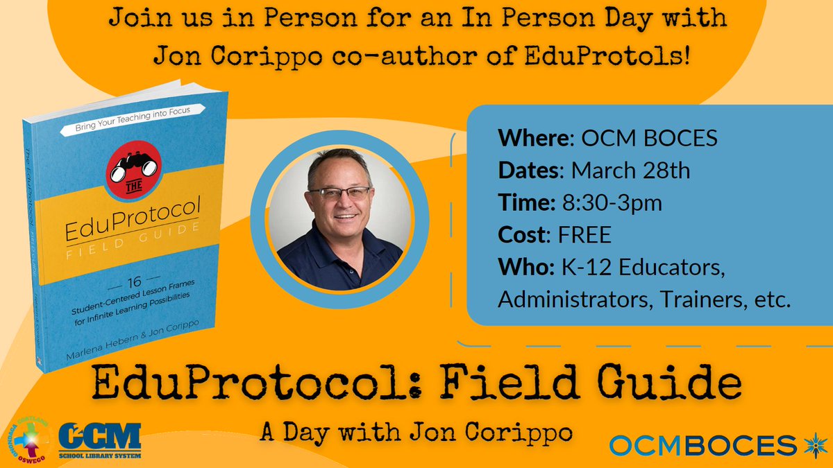 O²CM BOCES SLS (@o2cmbocessls) on Twitter photo Excited to be having @jcorippo at OCM BOCES on March 28th There is still time to sign up here: mylearningplan.com/WebReg/Activit… <a href="/rleowg/">Robert Leo</a> <a href="/AmyKeesey/">Amy Keesey</a> @OCMModelSchools <a href="/ocmboces/">OCM BOCES</a> <a href="/SLSA_NYS/">School Library Systems Association of NYS</a> #EDUProtocols Excited to be having @jcorippo at OCM BOCES on March 28th There is still time to sign up here: mylearningplan.com/WebReg/Activit… <a href="/rleowg/">Robert Leo</a> <a href="/AmyKeesey/">Amy Keesey</a> @OCMModelSchools <a href="/ocmboces/">OCM BOCES</a> <a href="/SLSA_NYS/">School Library Systems Association of NYS</a> #EDUProtocols
